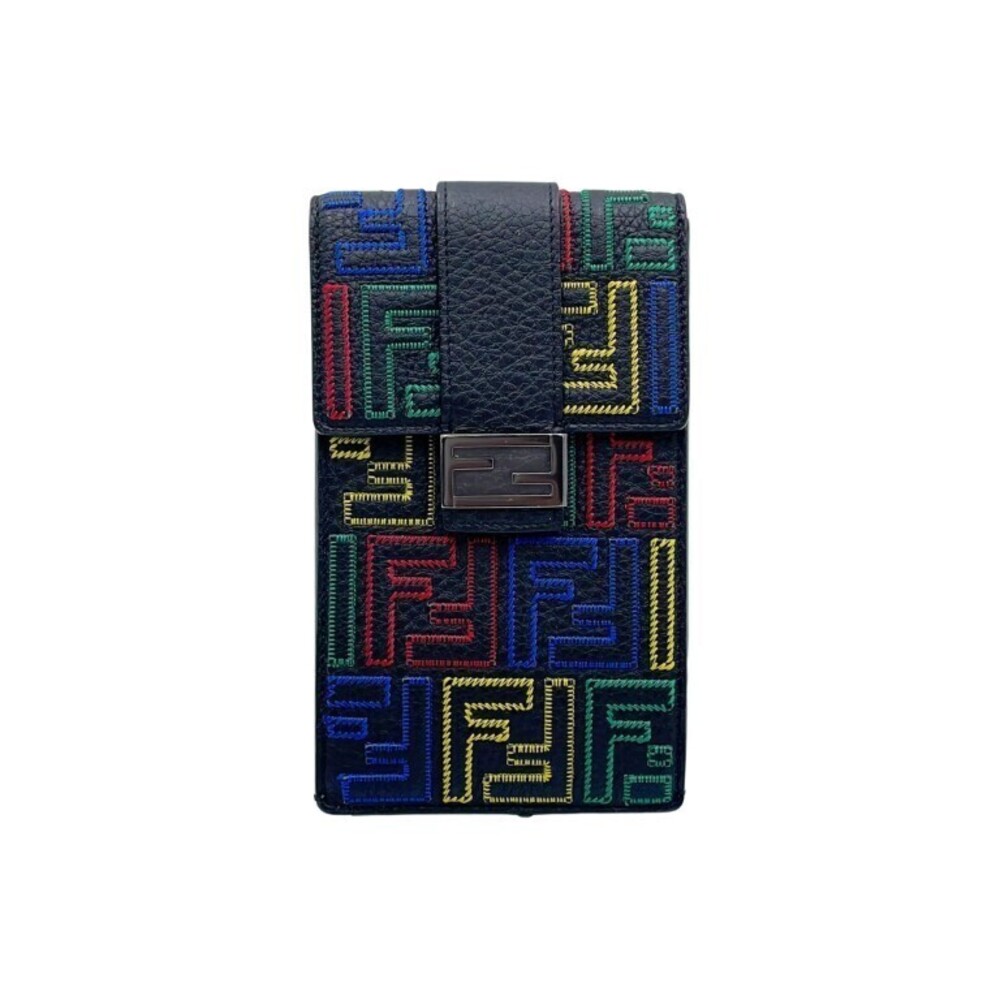 Fendi Phone Holder Zucca Leather Multicolor Handbag Shopping Bag